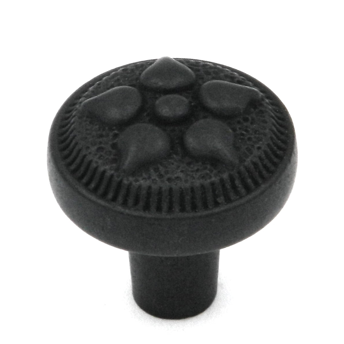 Keeler Spanish Gothic 1" Black Mist Antique Round Ornate Solid Brass Cabinet Knob P3025-BMA