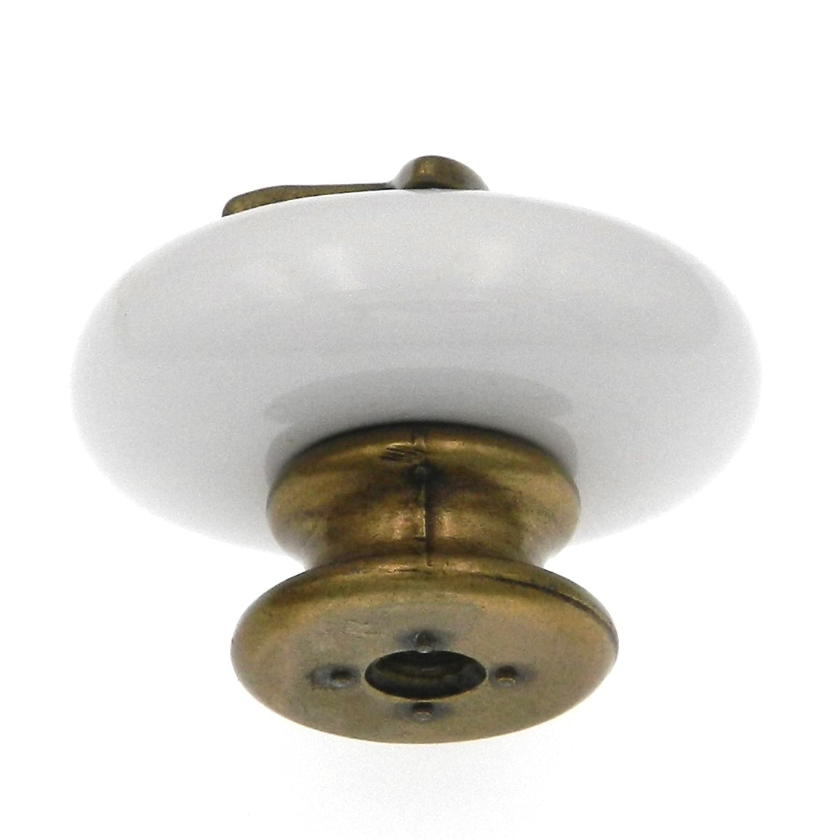 Hickory Hardware Country Casual Lancaster Polished and White 1 1/2" Leaf Cabinet Knob P3031-LPW