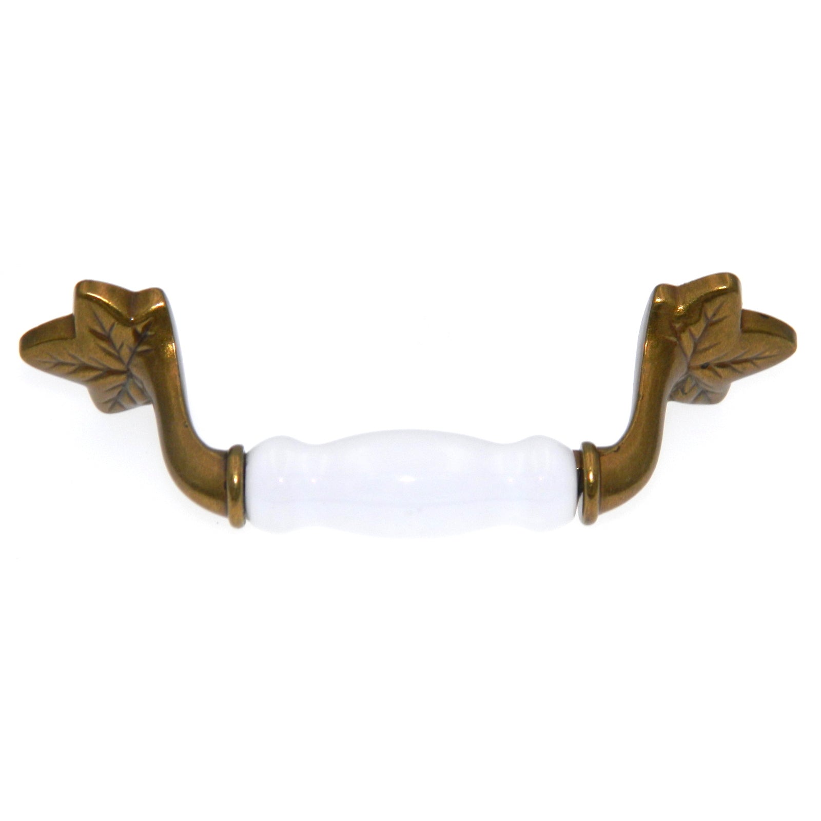 Hickory Hardware Country Lancaster Pulido, Porcelana Blanca 3"cc Hoja Gabinete Tirador P3034-LPW