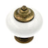 10 Pack Belwith P309-VB White Ceramic with Brass 1 1/4" Cabinet Knob Pulls