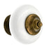 10 Pack Belwith P309-VB White Ceramic with Brass 1 1/4" Cabinet Knob Pulls