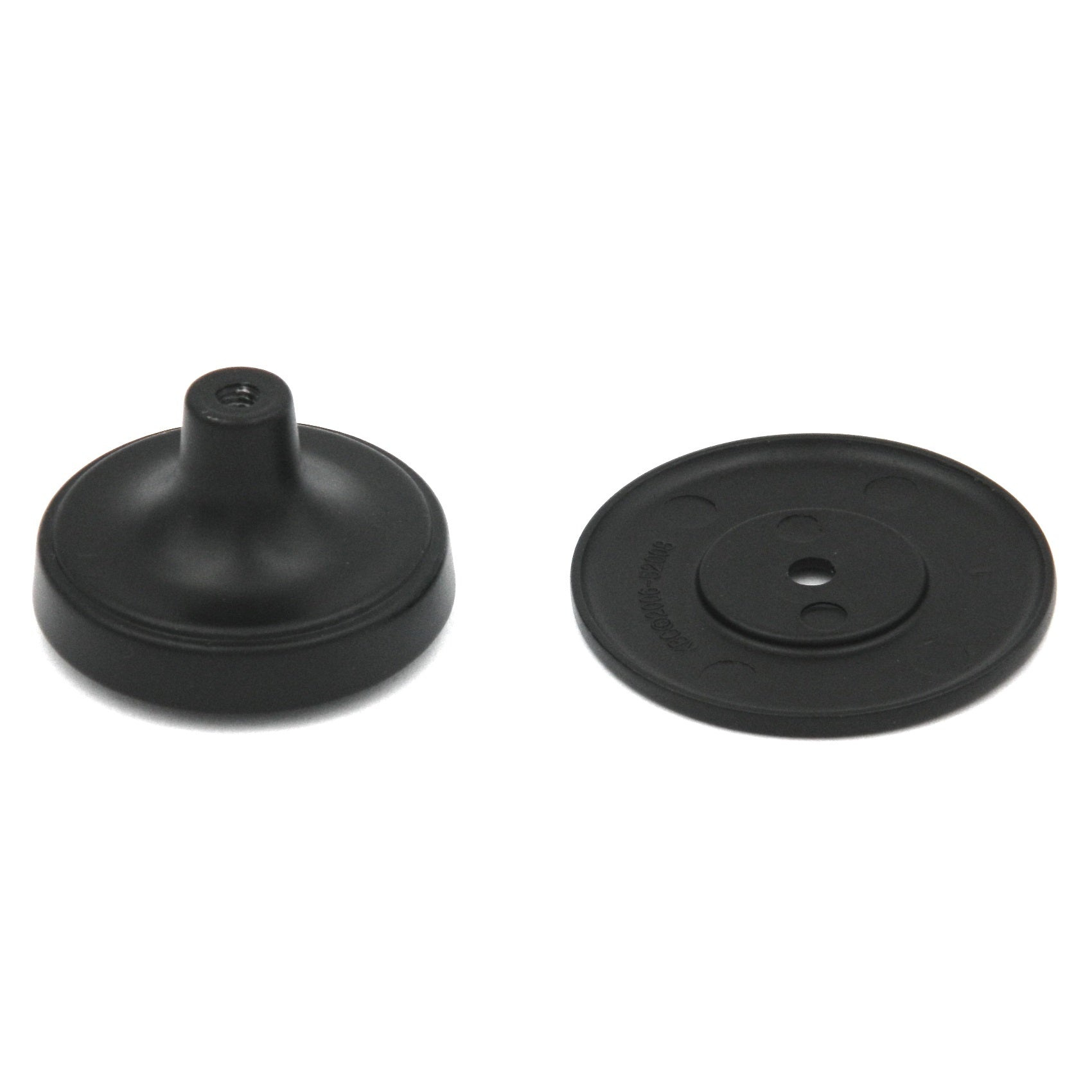 Hickory Hardware Encore 1 3/4" Matte Black Round Flat-top Ringed Cabinet Knob P3122-MB