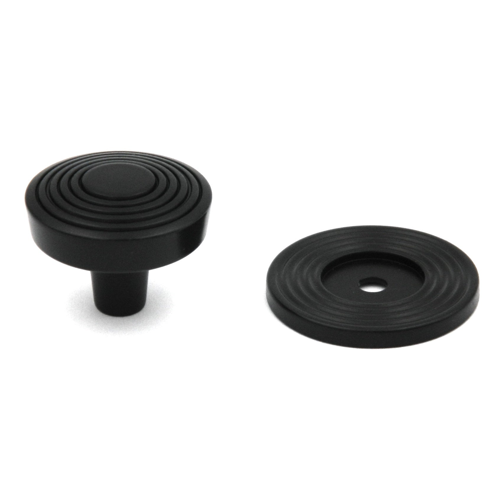 20 Pack Hickory Hardware Encore 1 5/16" Matte Black Round Flat-top Cabinet Knob P3124-MB