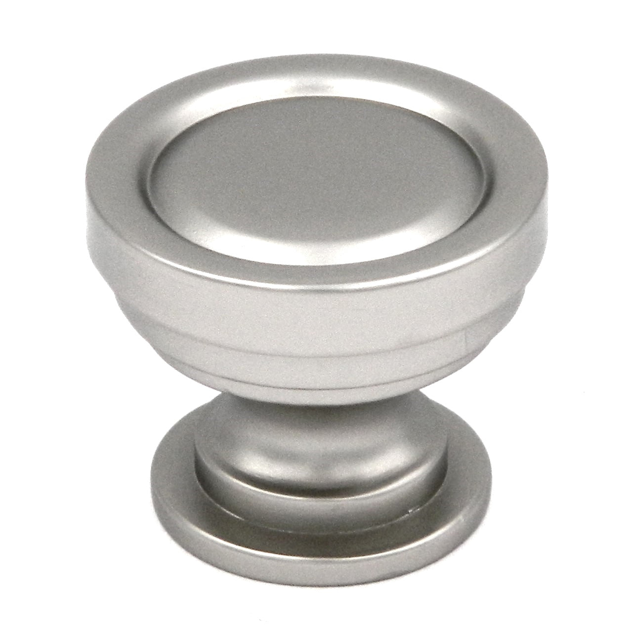 Hickory Hardware Guild 1 1/4" Flat Nickel Round Ringed Cabinet Knob P3153-FN