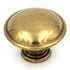 Keeler Lancaster Hand Polished Brass Round Disc 1 1/4" Solid Brass Cabinet Knob P327-LP