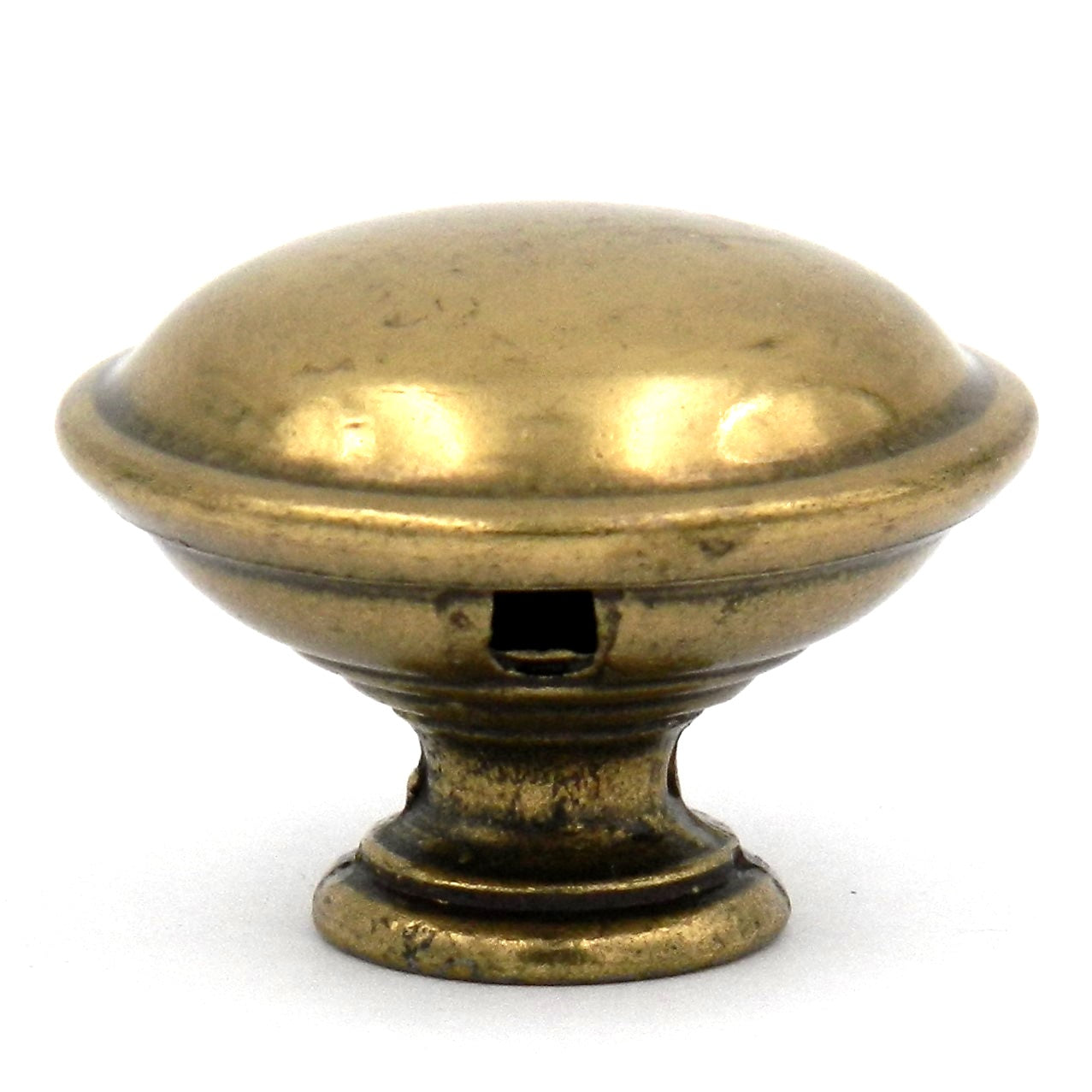 Keeler Lancaster Hand Polished Brass Round Disc 1 1/4" Solid Brass Cabinet Knob P327-LP