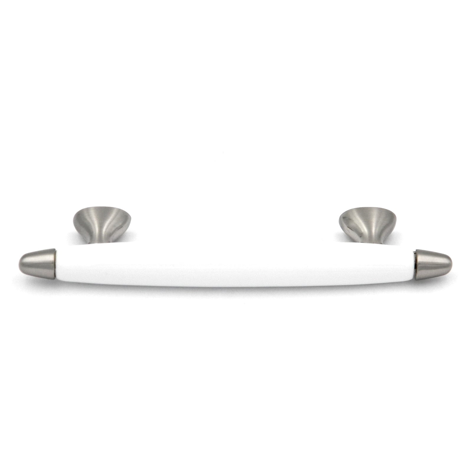 Hickory Hardware P3392-SNW Aero 3" Satin Nickel and White Bar Cabinet Handle Pull