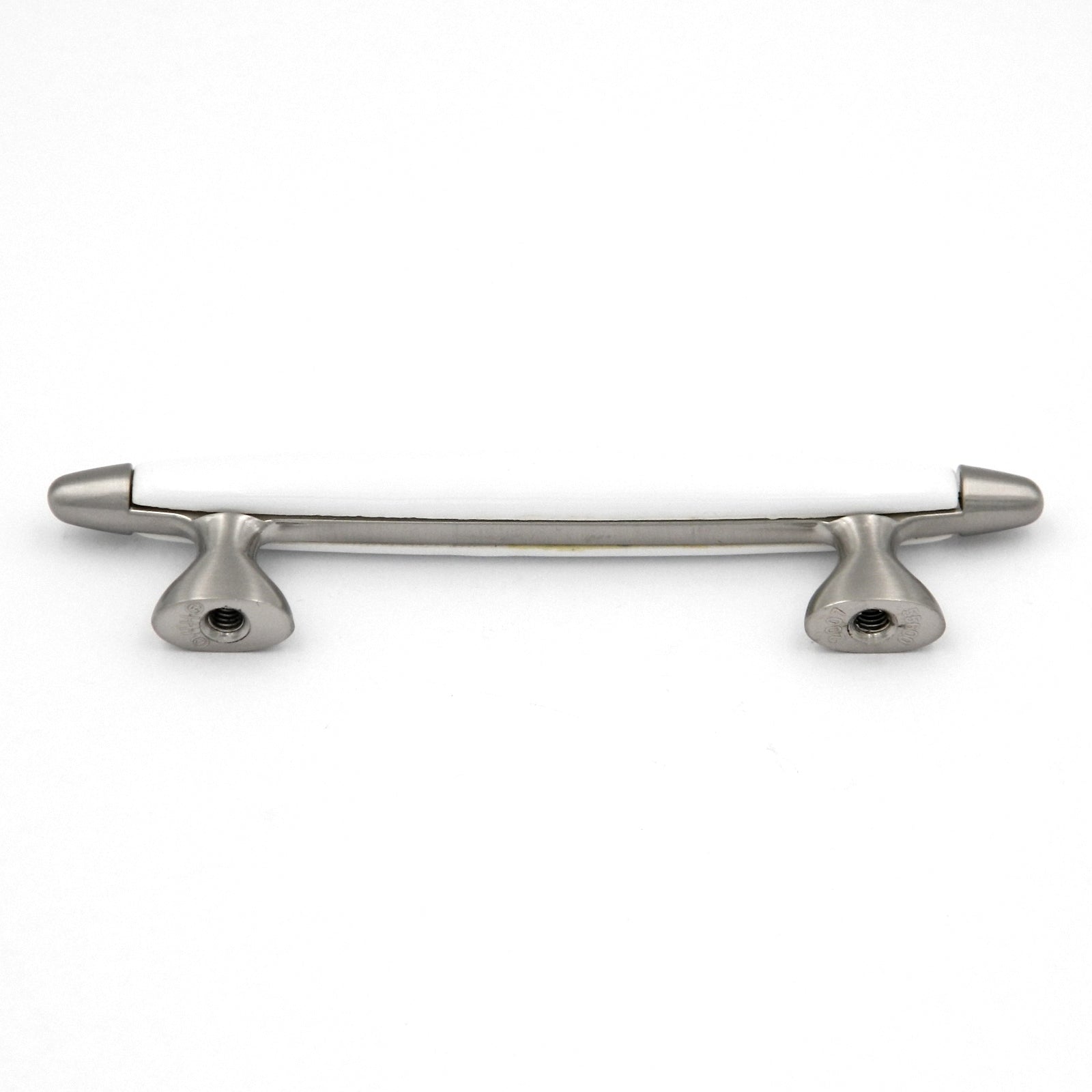 Hickory Hardware P3392-SNW Aero 3" Satin Nickel and White Bar Cabinet Handle Pull