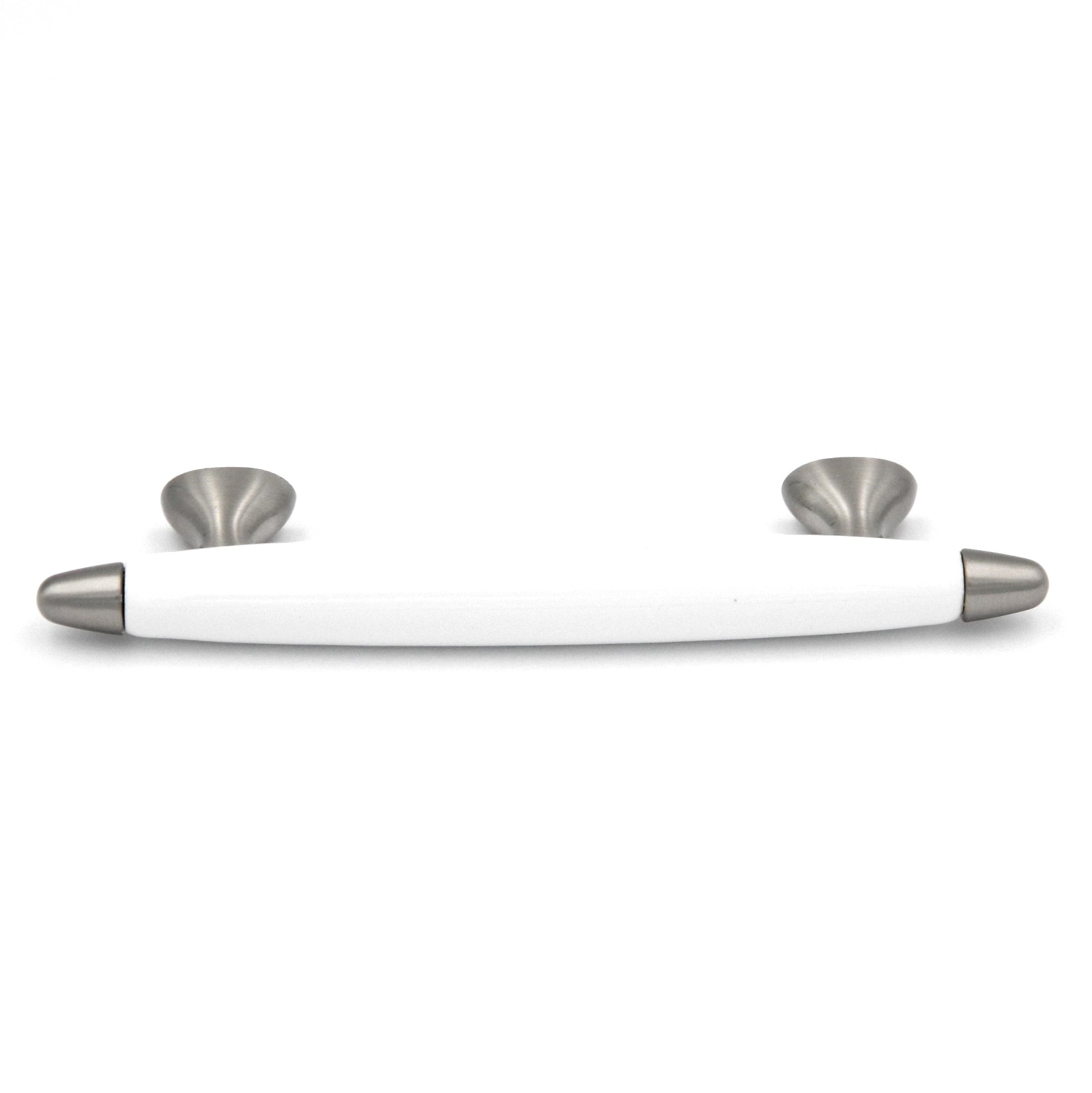 Hickory Aero P3393-SNW Satin Nickel White 3 3/4" (96mm)cc Cabinet Bar Pull