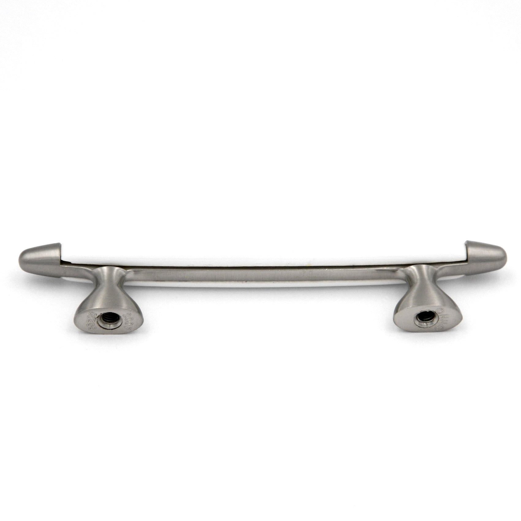 Hickory Aero P3393-SNW Satin Nickel White 3 3/4" (96mm)cc Cabinet Bar Pull