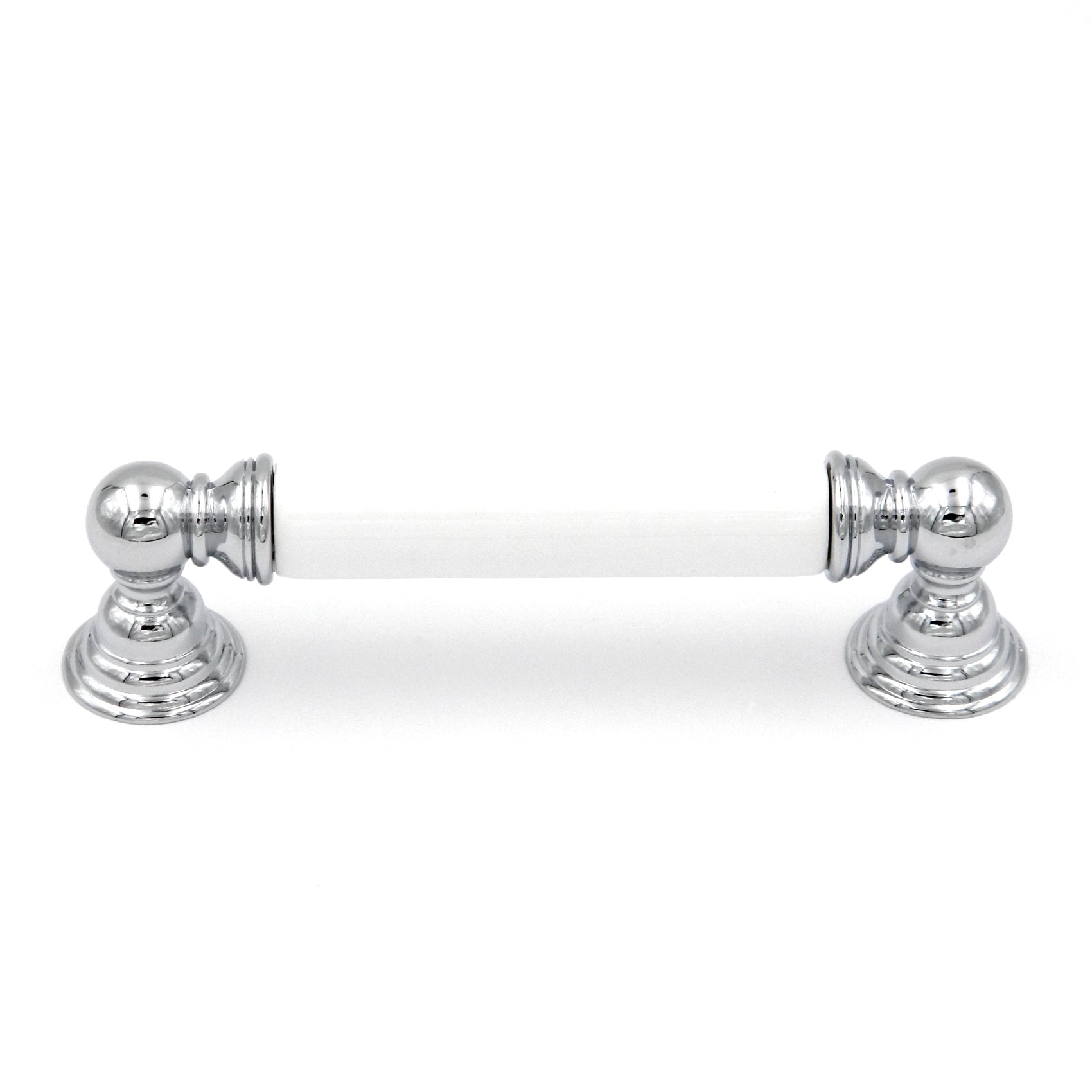 Hickory Hardware Gaslight Polished Chrome White P3413-CHW 3 3/4" (96mm)cc Cabinet Bar Pull