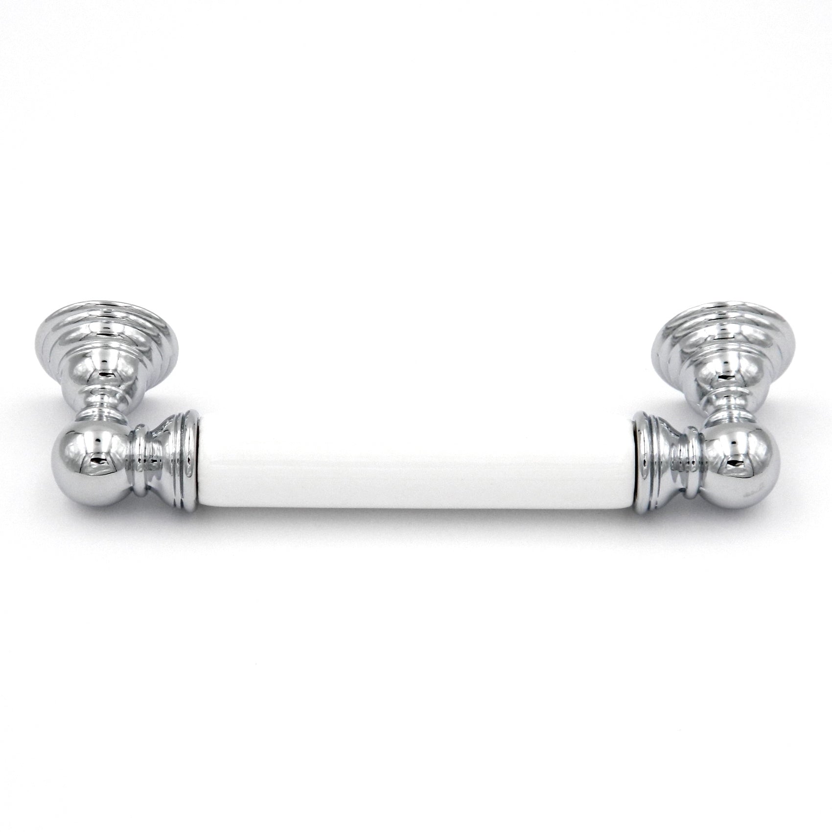 Hickory Hardware Gaslight Polished Chrome White P3413-CHW 3 3/4" (96mm)cc Cabinet Bar Pull