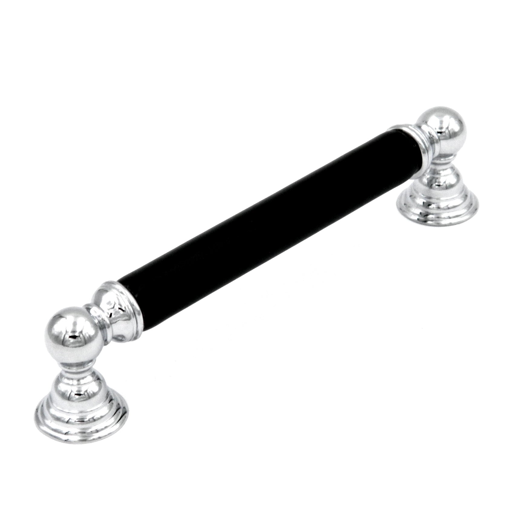 10 Pack Hickory Gaslight P3414-CHB Polished Chrome Black 5" (128mm)cc Bar Cabinet Bar Pull