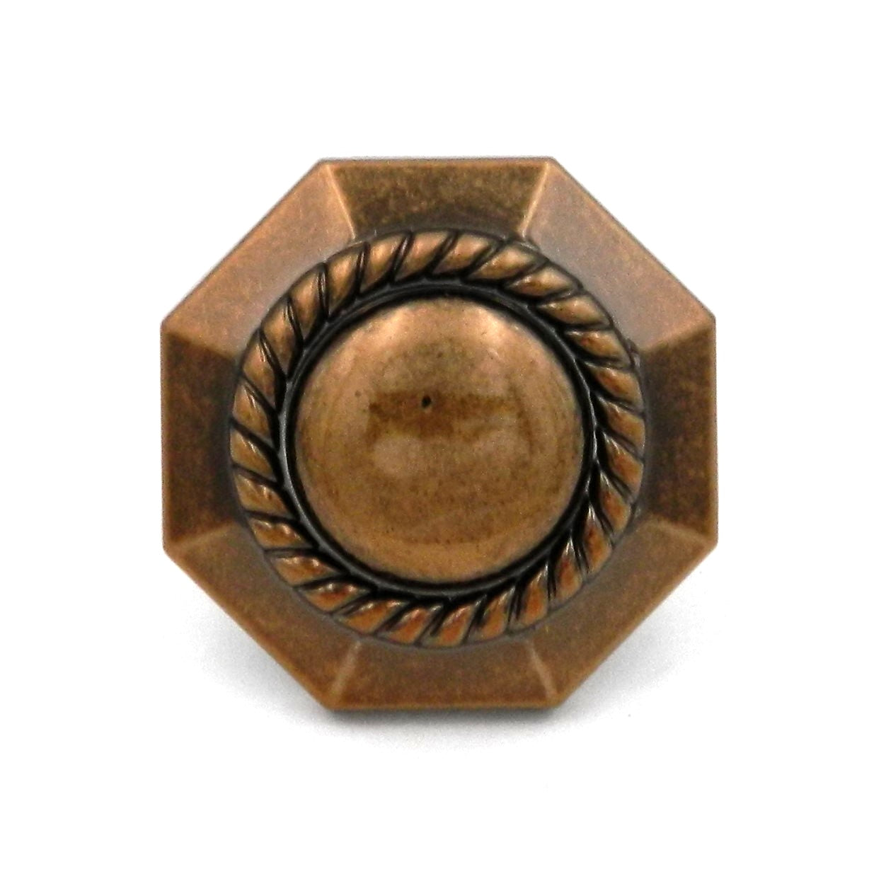 Hickory Hardware Ravel 1 3/16" Antique Rose Gold Ornate Octagon Cabinet Knob P3453-ARG