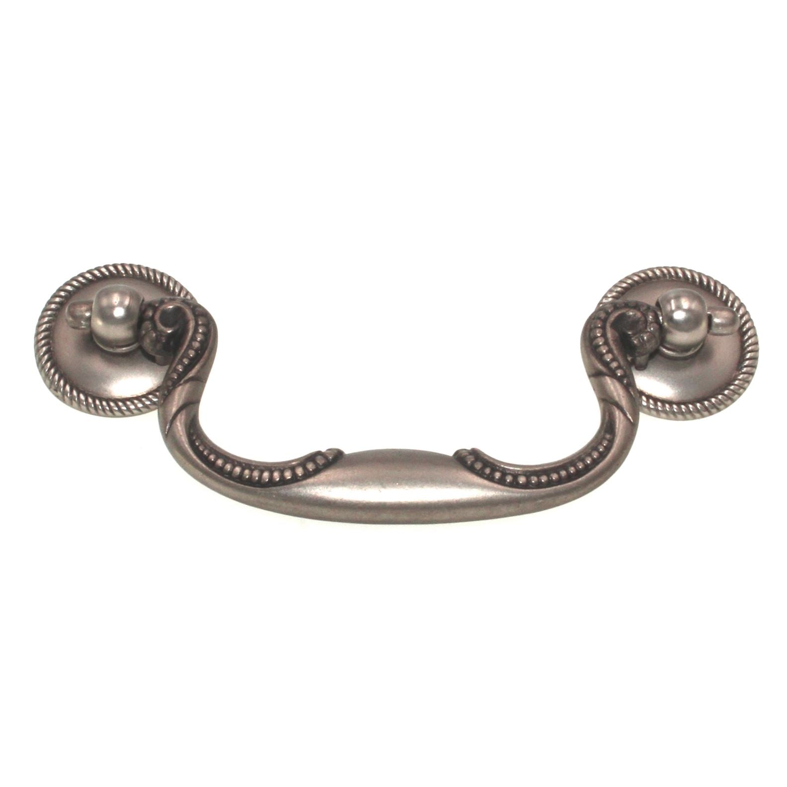 Hickory Hardware Manor House Silver Stone 3 1/2" Ctr. Drawer Bail Pull P3477-ST