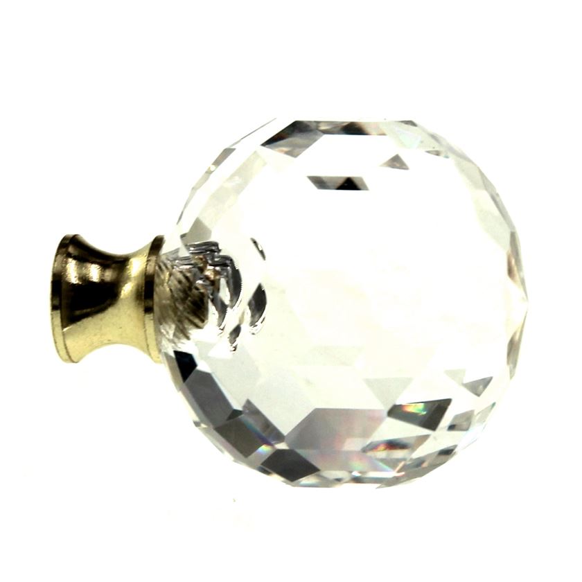 Belwith Crystal Palace Crysacrylic Polished Brass 1 3/8" Cabinet Knob P35-CA3