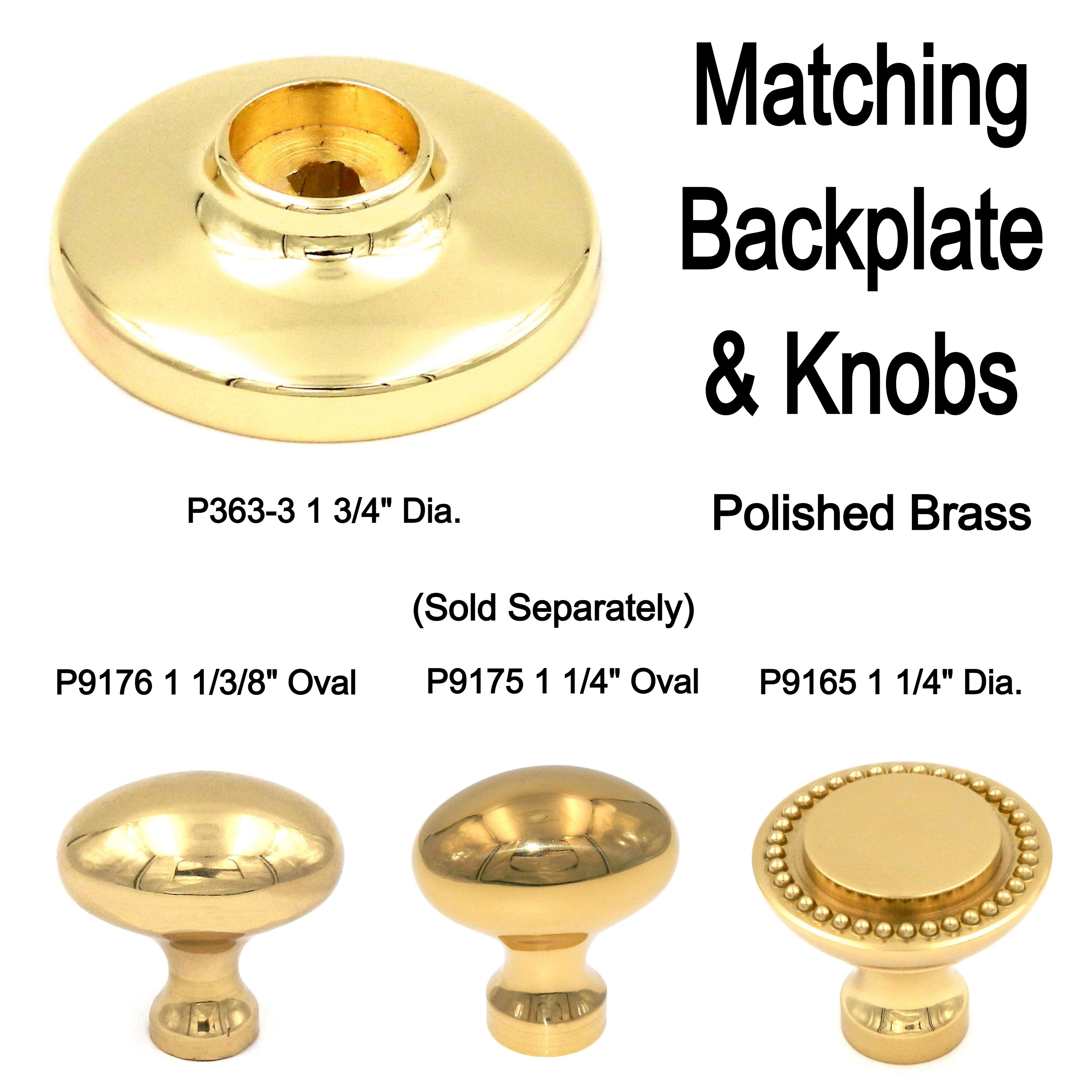 Keeler Power & Beauty Polished Brass Oval Smooth 1 1/4" Solid Brass Cabinet Knob P9175