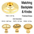 10 Pack Keeler Power & Beauty Polished Brass Oval Smooth 1 1/4" Solid Brass Cabinet Knob P9175