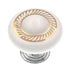 Hickory Hardware Eclectic Accents 1 3/8" Polished Chrome and White Round Cabinet Knob P3644-CHW