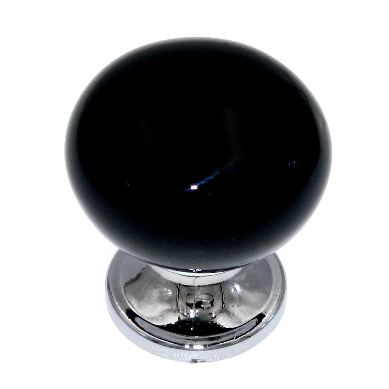 Liberty Contemporary Polished Chrome Black Ceramic 1 1/8" Knob P37371C-PC-CP