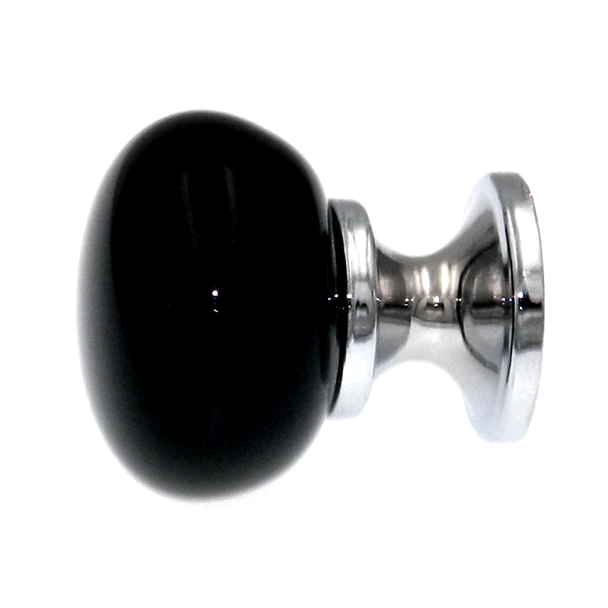 Liberty Contemporary Polished Chrome Black Ceramic 1 1/8" Knob P37371C-PC-CP