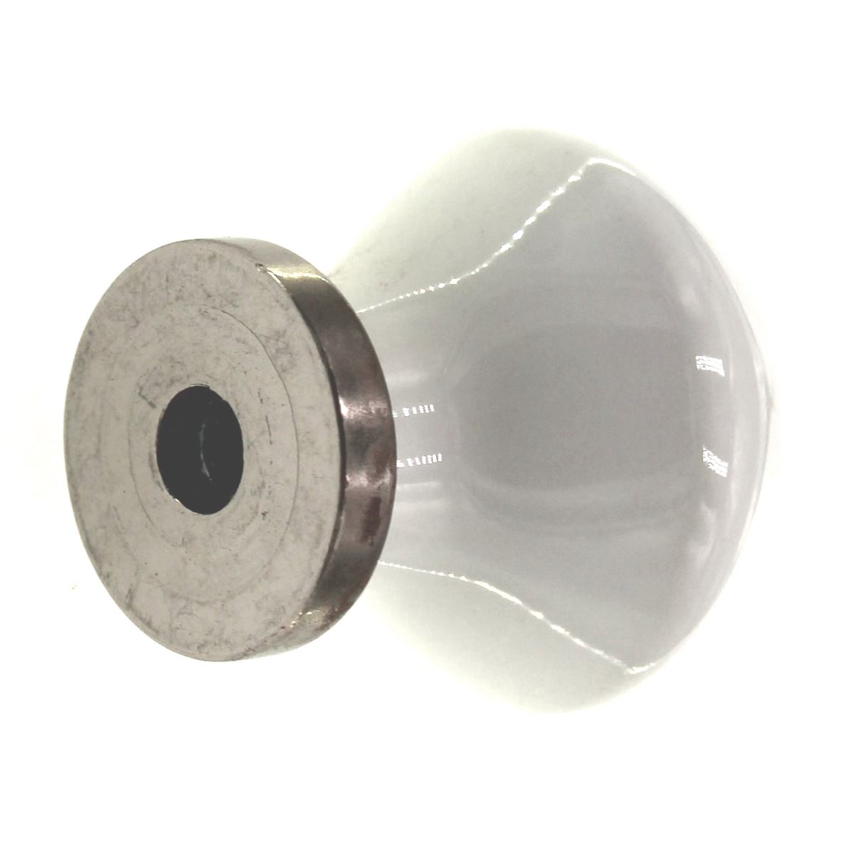 Liberty Modern Elegant Satin Nickel White Ceramic 1 3/16" Knob P37512C-SN-CP