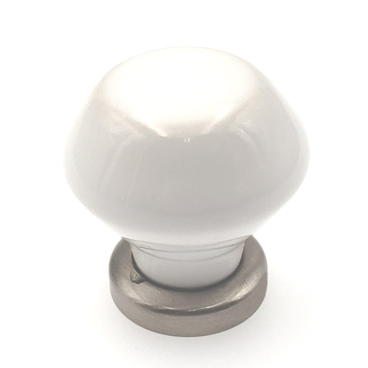 Liberty Modern Elegant Satin Nickel White Ceramic 1 3/16" Knob P37512C-SN-CP