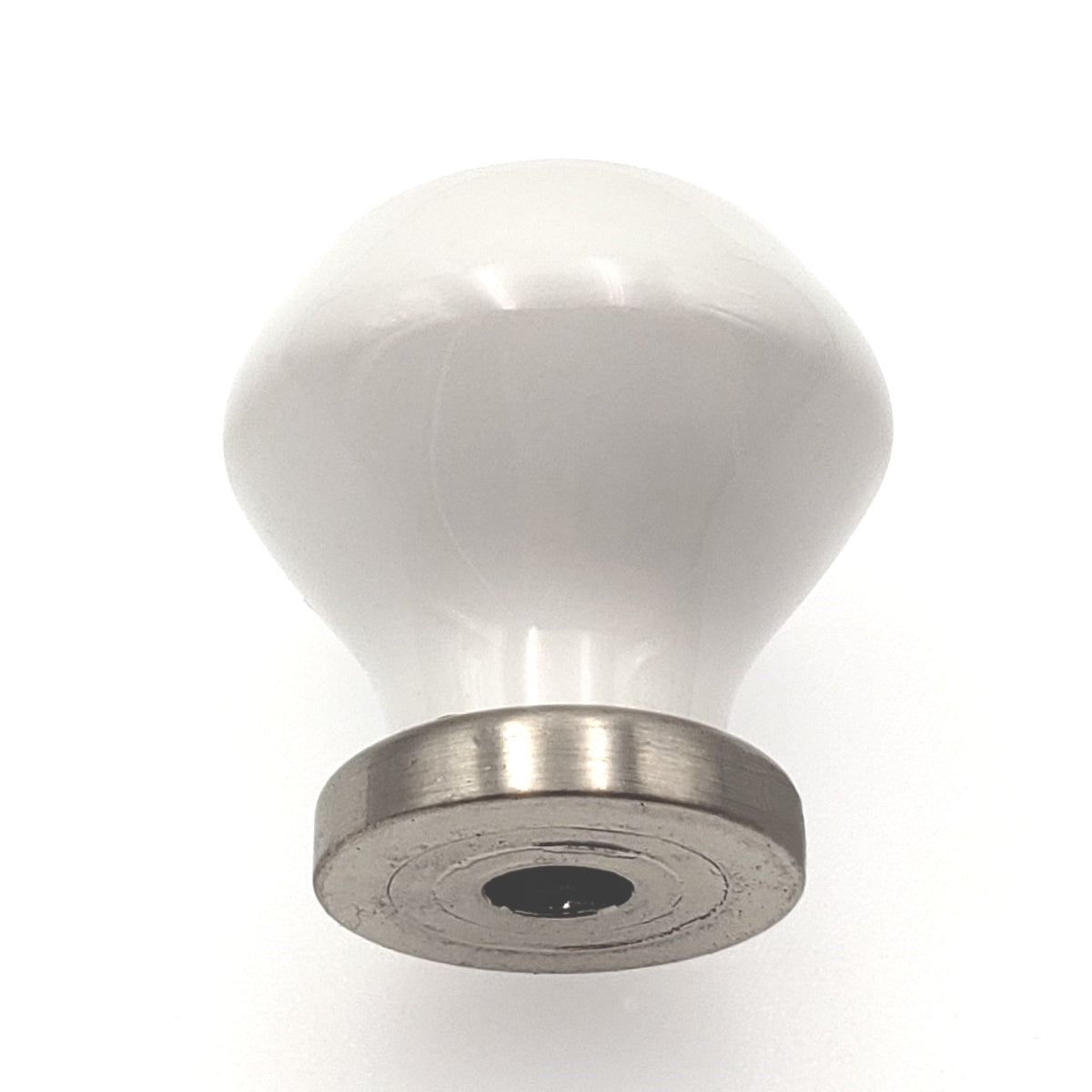 Liberty Modern Elegant Satin Nickel White Ceramic 1 3/16" Knob P37512C-SN-CP