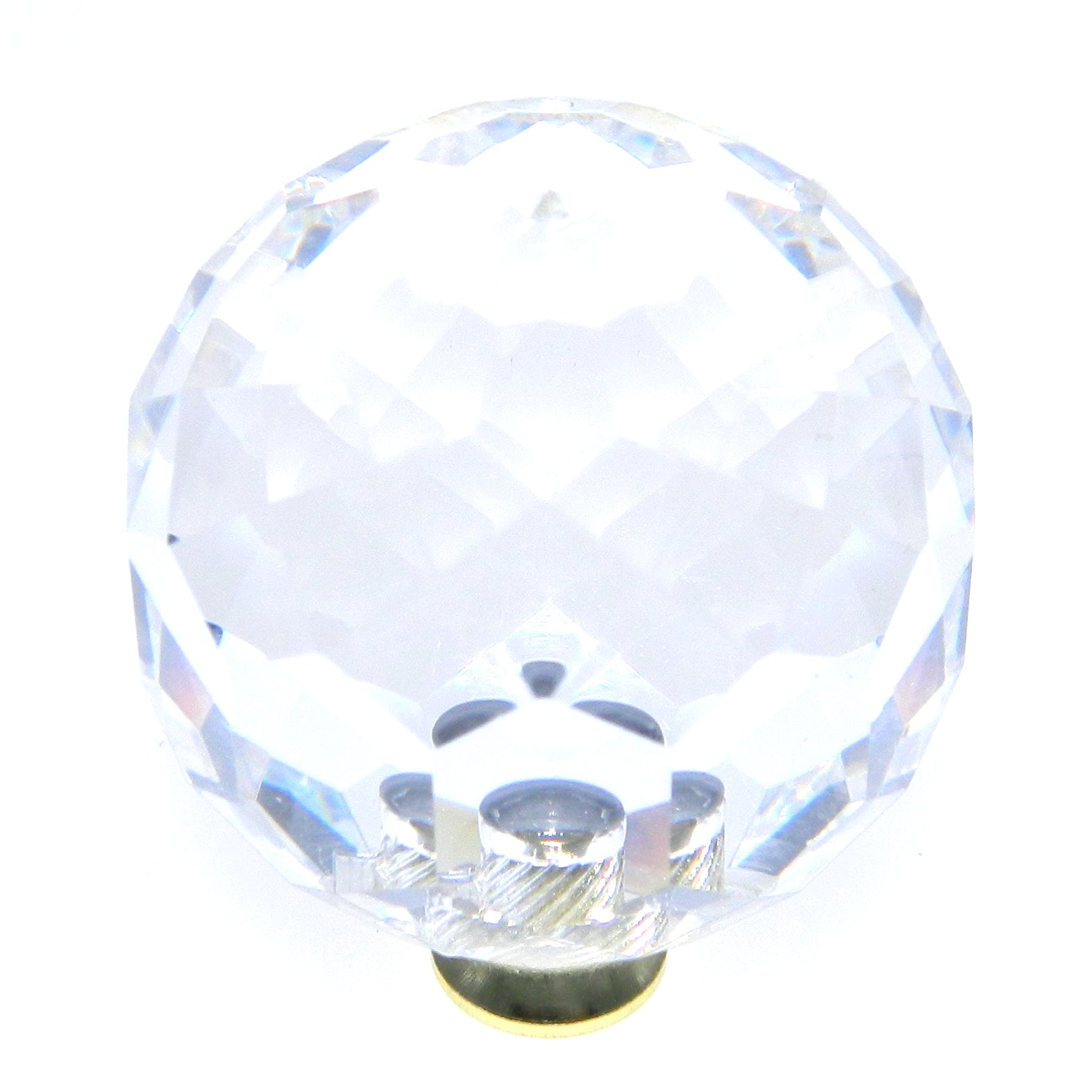 Belwith Keeler Crystal Palace Clear Crysacrylic 1 1/2" Knob P40-CA3 with Brass Base