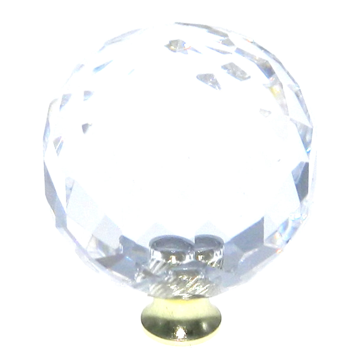 Belwith Keeler Crystal Palace Clear Crysacrylic 1 1/2" Knob P40-CA3 with Brass Base