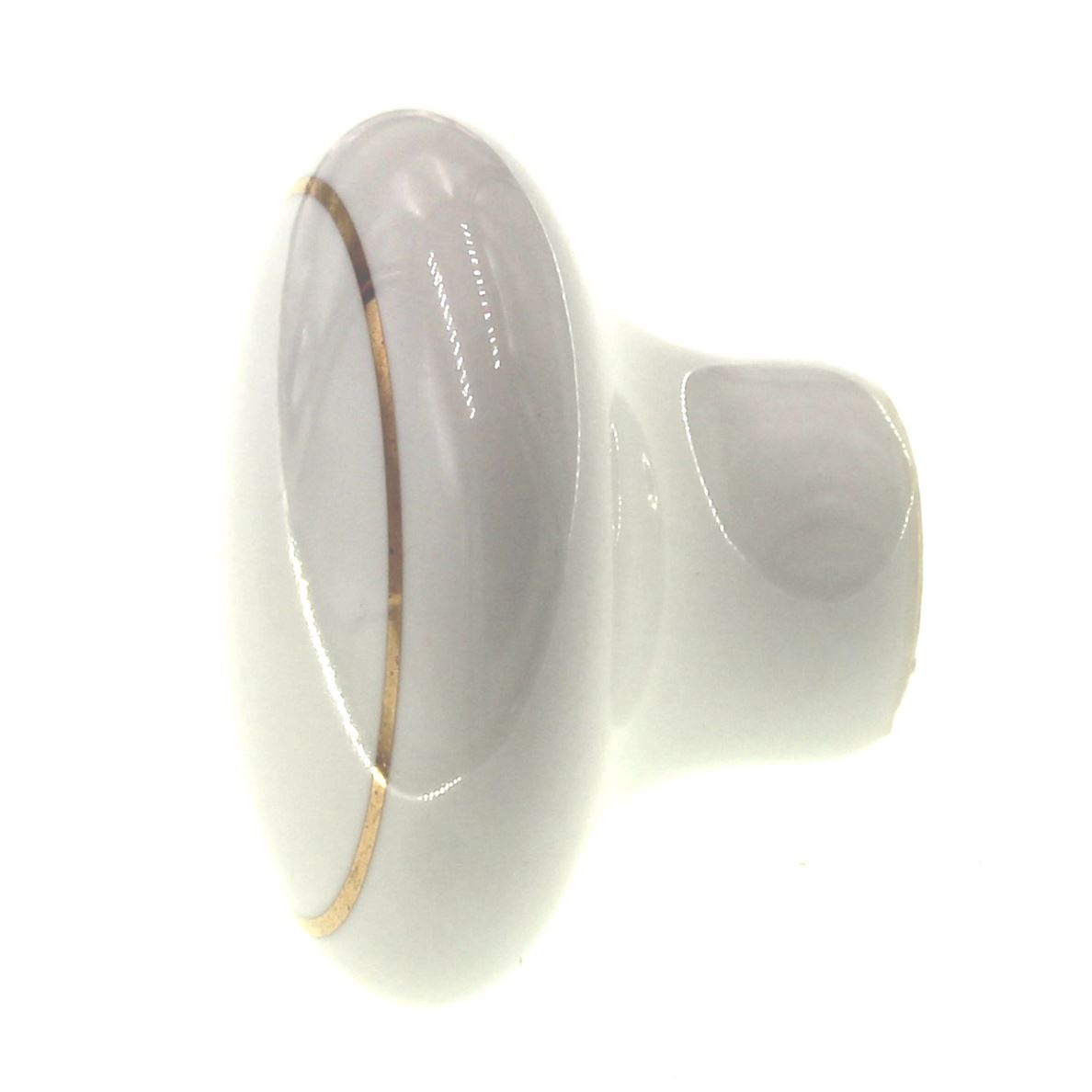 Liberty Ceramic White With Gold Circle 1 1/2" Round Cabinet Knob P40022V-WG