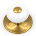 Hickory Hardware White English Cozy 1 1/4" Knob with Lancaster Hand Polished Brass Backplate Base P409-LP