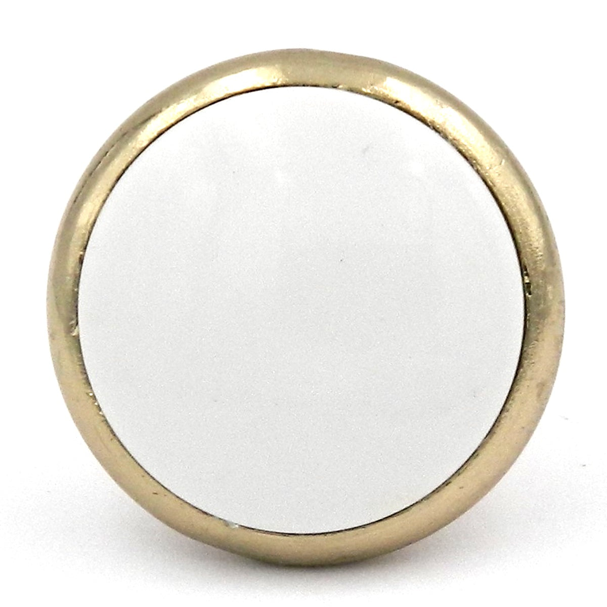 Hickory Hardware Tranquility Polished Brass & White Porcelain Round 1 3/8" Porcelain Cabinet Knob P427-W