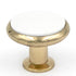 Hickory Hardware Tranquility Polished Brass & White Porcelain Round 1 3/8" Porcelain Cabinet Knob P427-W