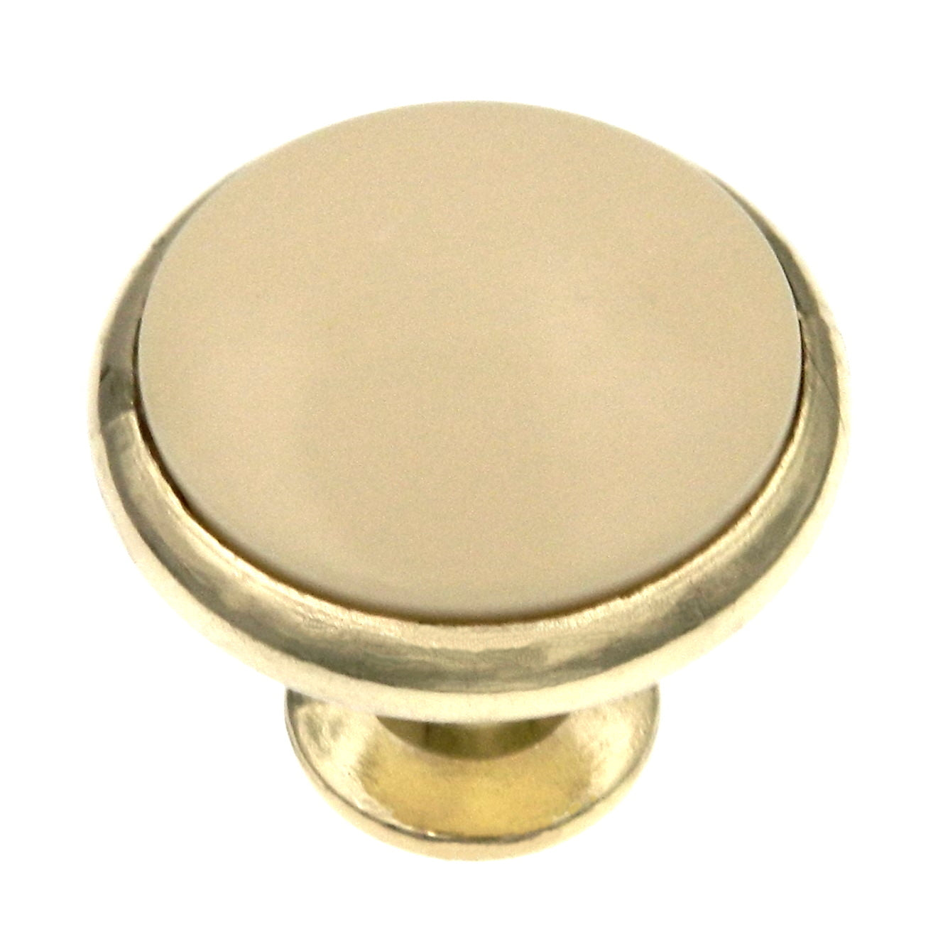 Hickory Hardware Tranquility Polished Brass & Ivory Porcelain Round 1 3/8" Porcelain Cabinet Knob P428-IV