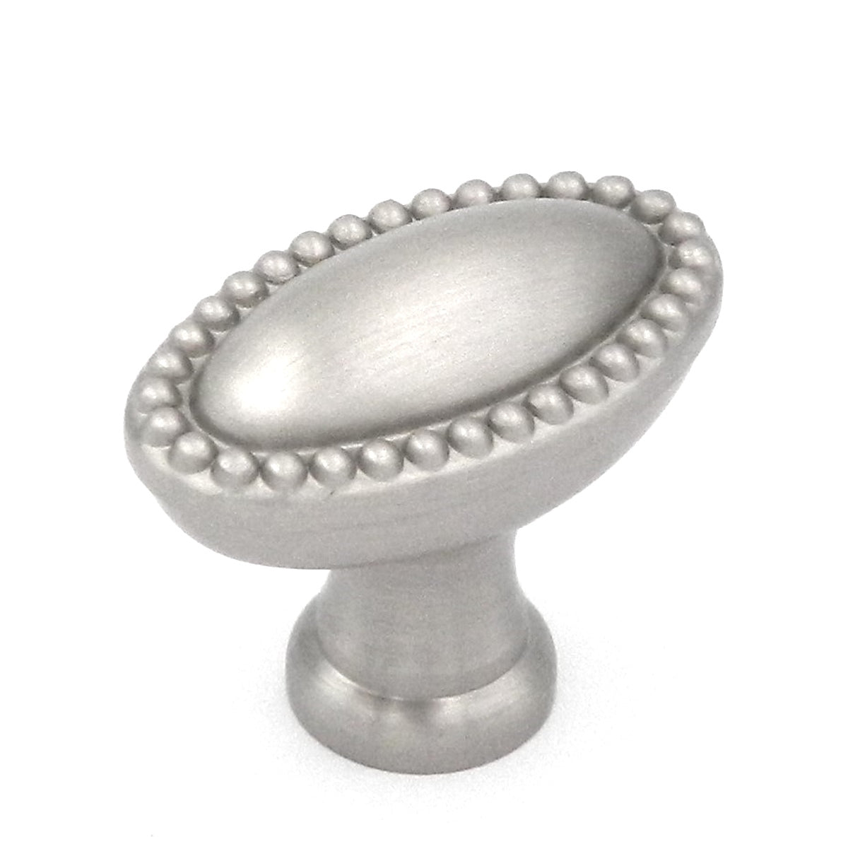 30 Pack Belwith Keeler Savannah 1 3/8" Satin Nickel Oval Beaded Edge Solid Brass Cabinet Knob P447