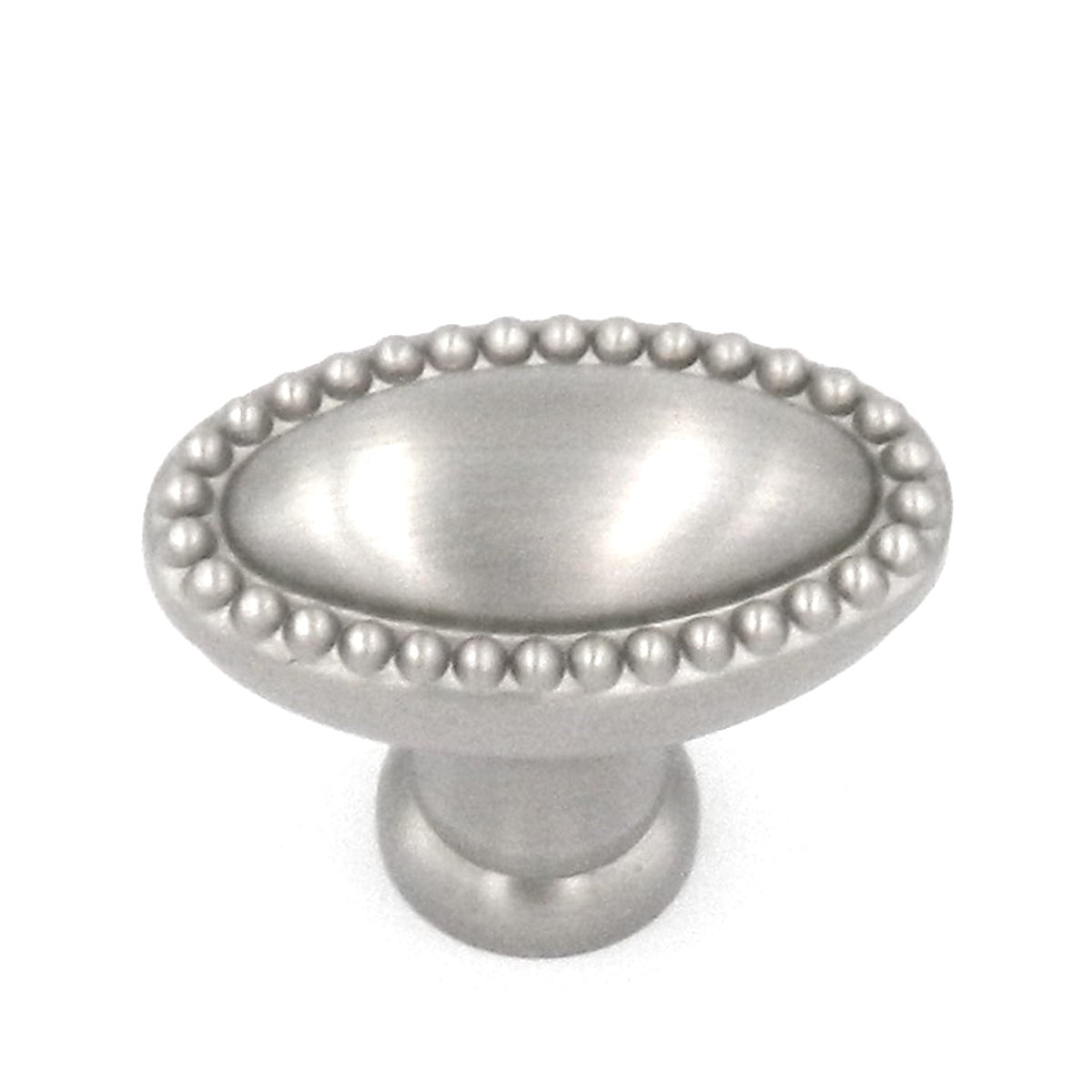 30 Pack Belwith Keeler Savannah 1 3/8" Satin Nickel Oval Beaded Edge Solid Brass Cabinet Knob P447