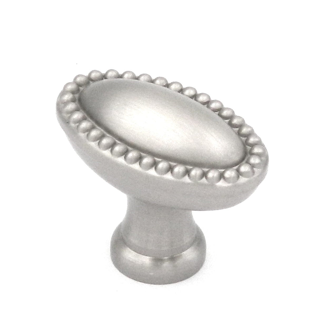 20 Pack Belwith Keeler Savannah 1 3/8" Satin Nickel Oval Beaded Edge Solid Brass Cabinet Knob P447