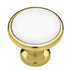 Liberty 1 1/4" Polished Brass and White Round Cabinet Knob P50162-PBW-C