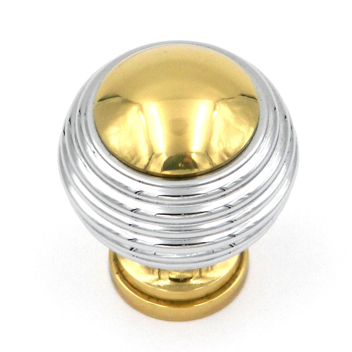 Liberty Chrome and Polished Brass 1 1/8" Round Ball Knob Pull P50305V-PLC-C7