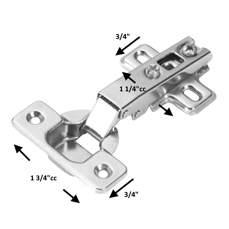 Hickory Nickel Slide-on 100 deg. Full Overlay Concealed Euro Hinge P5107-14