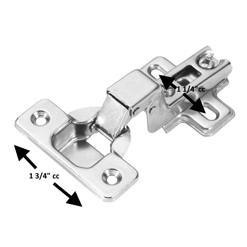 Hickory Nickel 100 deg. Frameless Full Inset Concealed Euro Hinge P5115-14