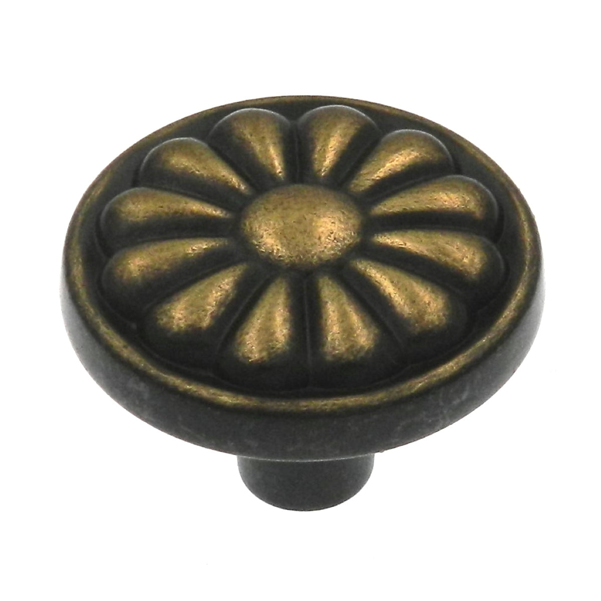 Hickory Hardware Newport Windsor Antique 1 1/4" Flower Cabinet Knob P531-WA