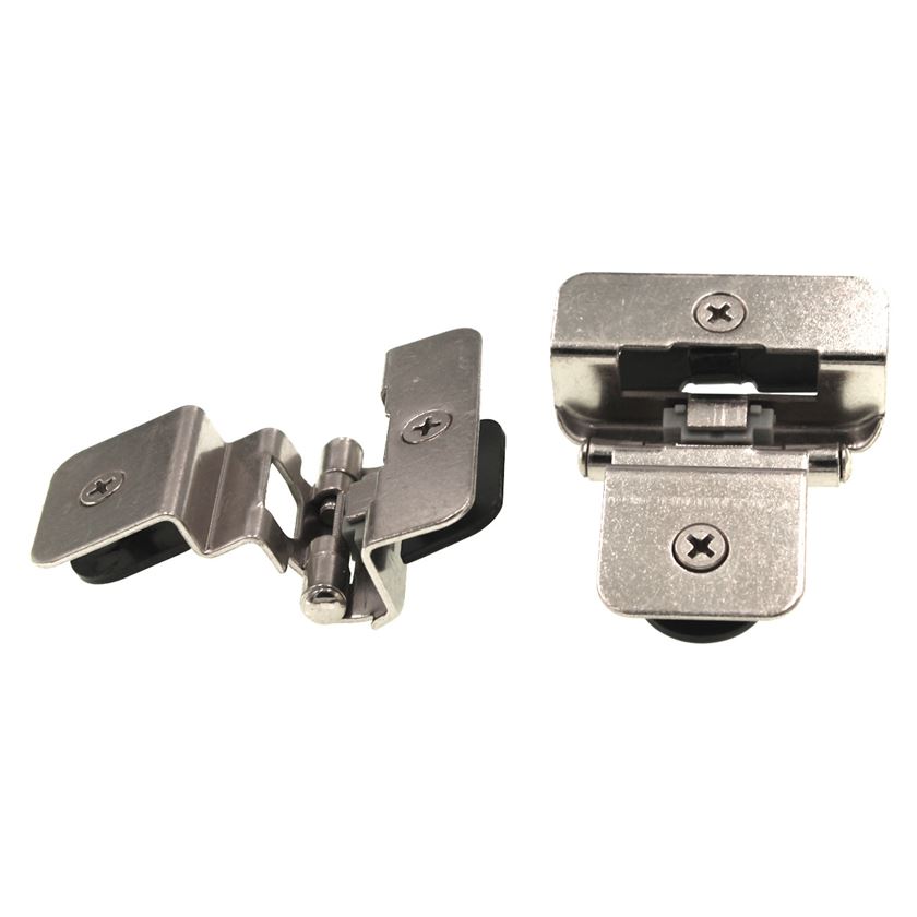 Pair Hickory Hardware Double Demountable Hinge 3/8" Inset Satin Nickel P5312-SN