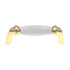 Hickory Hardware Newport Polished Brass and White Porcelain Center 3"cc Cabinet Pull P536-PB