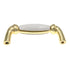 Hickory Hardware Newport Polished Brass and White Porcelain Center 3"cc Cabinet Pull P536-PB