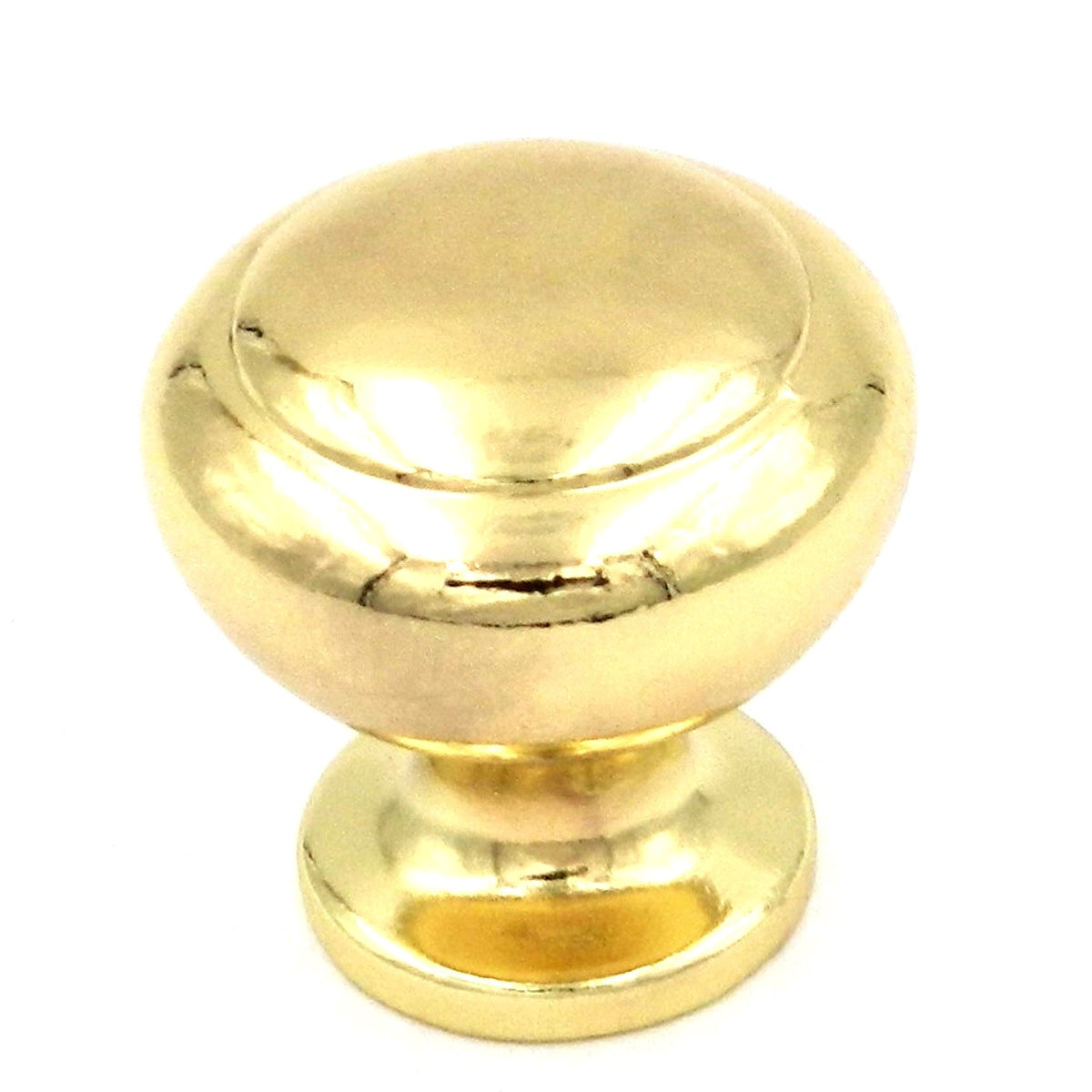 Belwith Eclectic Ultra Brass 1 1/4" Ringed Polished Brass Cabinet Knob P548-LP