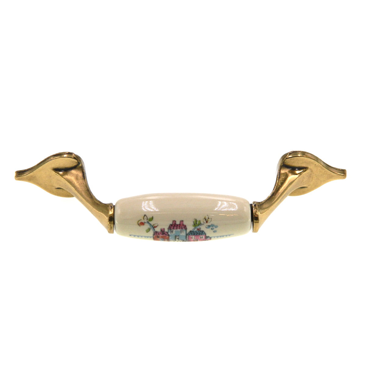 Belwith Heartland Brass With Almond Center 3" Ctr. Cabinet Arch Pull P560-HL