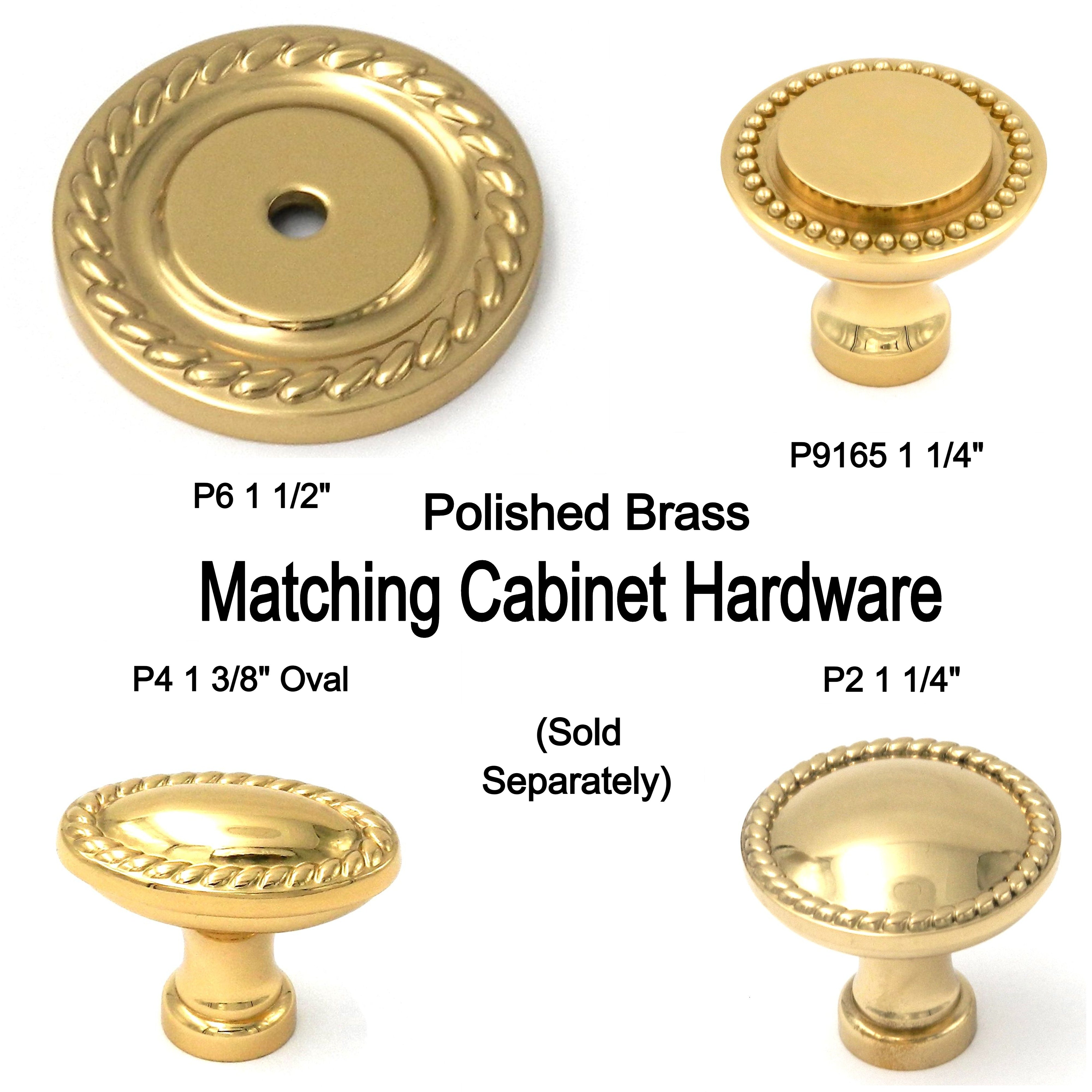 10 Pack Belwith Keeler Annapolis 1 1/4" Polished Brass Round Solid Brass Cabinet Knob P2