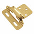 Pair of Hickory Polished Brass Partial Wrap 1/4" Overlay Hinges P60010F-3